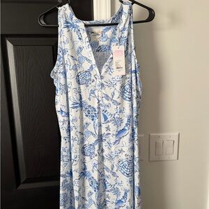 Lilly Pulitzer Blue and White Floral Dress
